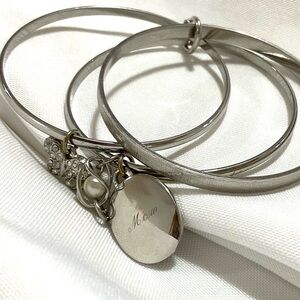 3 Piece Mom Bangle Charm Bracelet Lot